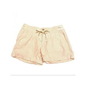 Banana Republic Linen Blend Red and Cream Striped Cuff Lagenlook Shorts 6